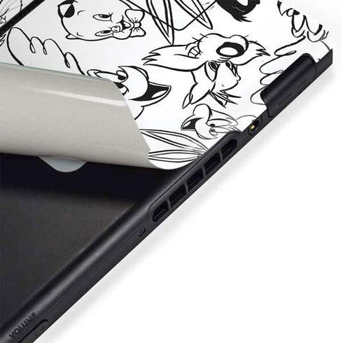 Looney Tunes Looney Squad Black and White Grid Nintendo Switch Bundle Skin