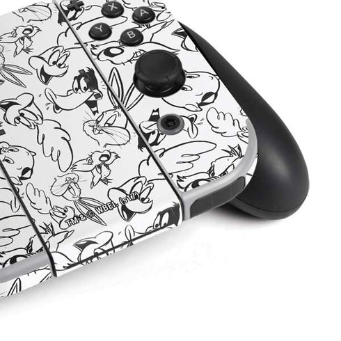 Looney Tunes Looney Squad Black and White Grid Nintendo Switch OLED (2021) Skin