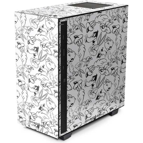 Looney Tunes Looney Squad Black and White Grid NZXT H510 Compact ATX Mid-Tower Case Skin