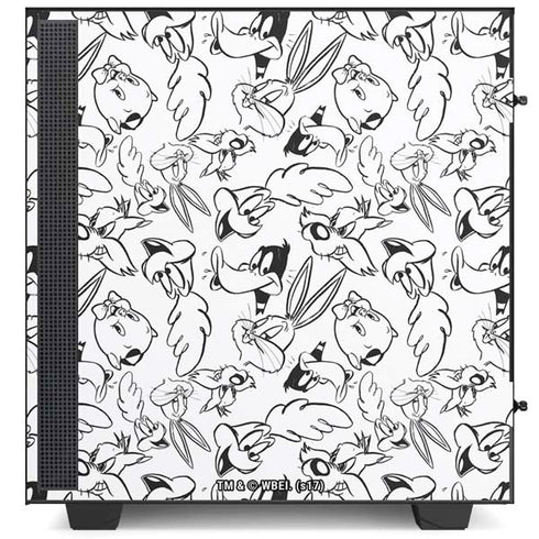 Looney Tunes Looney Squad Black and White Grid NZXT H510 Compact ATX Mid-Tower Case Skin