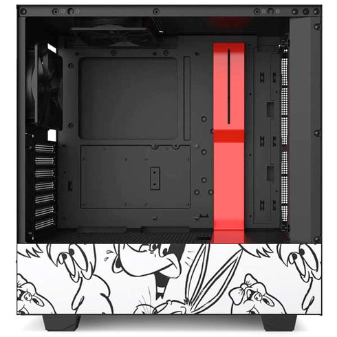 Looney Tunes Looney Squad Black and White Grid NZXT H510 Compact ATX Mid-Tower Case Skin