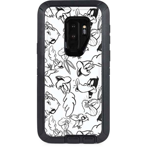 Looney Tunes Looney Squad Black and White Grid Otterbox Defender Galaxy Skin