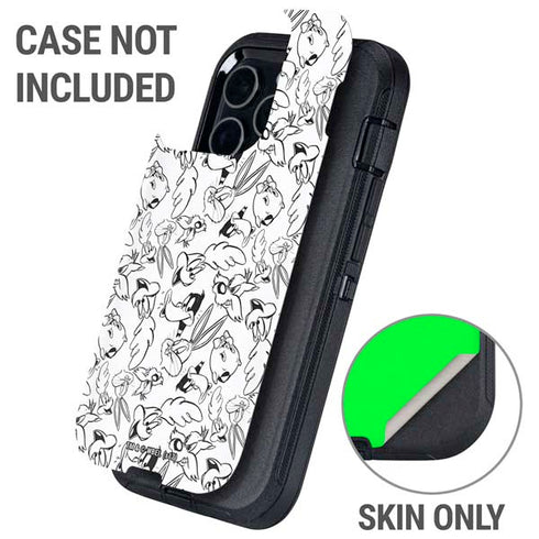Looney Tunes Looney Squad Black and White Grid Otterbox Defender iPhone Skin