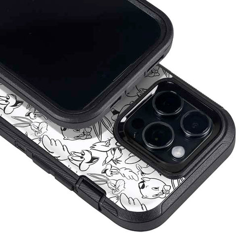 Looney Tunes Looney Squad Black and White Grid Otterbox Defender iPhone Skin