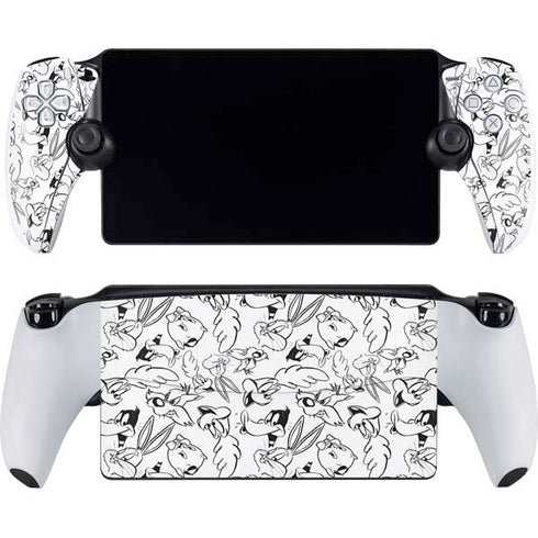 Looney Tunes Looney Squad Black and White Grid PlayStation Portal Remote Player Skin