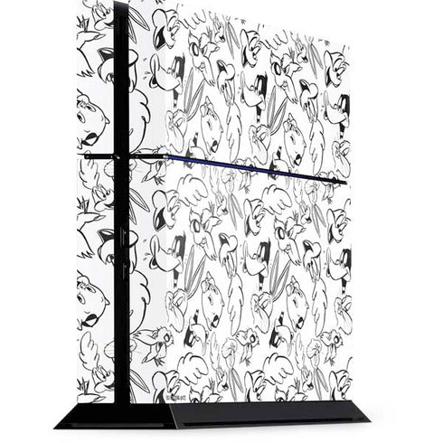 Looney Tunes Looney Squad Black and White Grid PS4 Console Skin