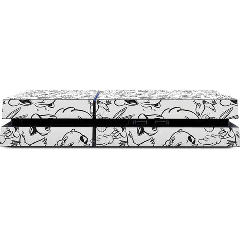 Looney Tunes Looney Squad Black and White Grid PS4 Console Skin