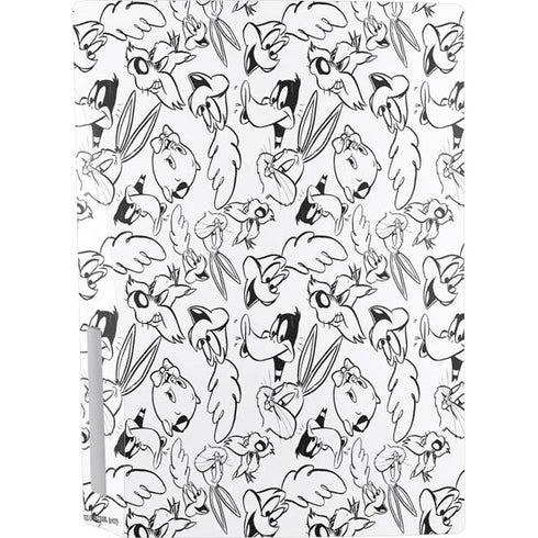 Looney Tunes Looney Squad Black and White Grid PS5 Console Skin