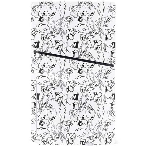Looney Tunes Looney Squad Black and White Grid PS5 Slim Disk Console Skin