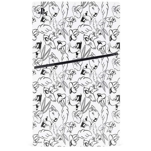 Looney Tunes Looney Squad Black and White Grid PS5 Slim Digital Edition Bundle Skin