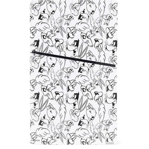 Looney Tunes Looney Squad Black and White Grid PS5 Slim Digital Edition Console Skin