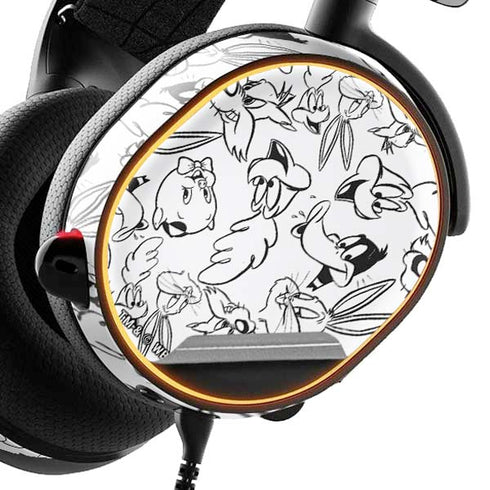 Looney Tunes Looney Squad Black and White Grid SteelSeries Arctis 3 Skin