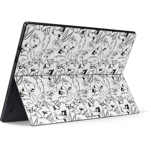 Looney Tunes Looney Squad Black and White Grid Surface Pro 7 Skin