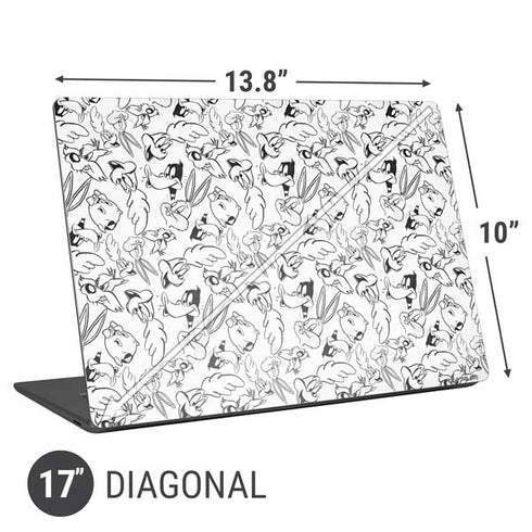 Looney Tunes Looney Squad Black and White Grid Universal Laptop 17in (13.8 x 10in) Skin