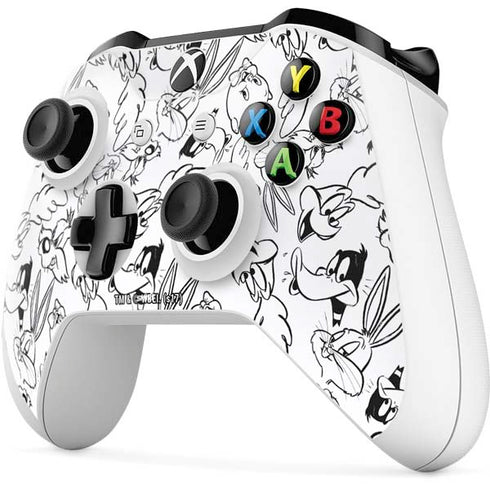 Looney Tunes Looney Squad Black and White Grid Xbox One S Controller Skin