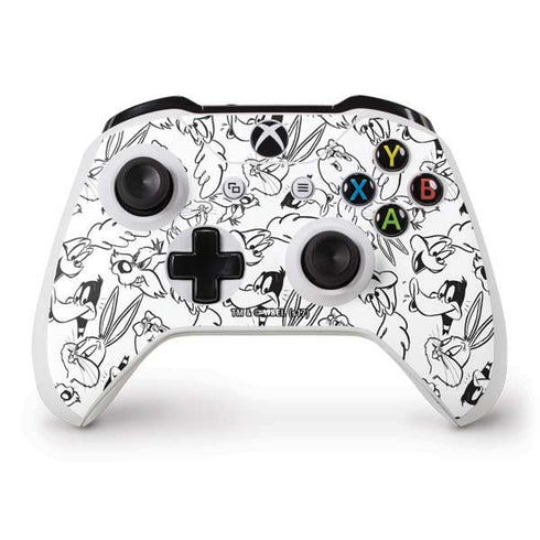 Looney Tunes Looney Squad Black and White Grid Xbox One S Controller Skin