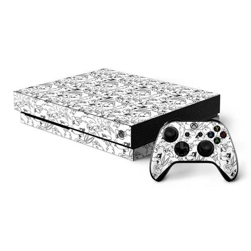 Looney Tunes Looney Squad Black and White Grid Xbox One X Bundle Skin