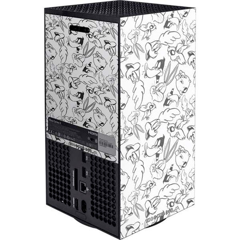 Looney Tunes Looney Squad Black and White Grid Xbox Series X Console Skin