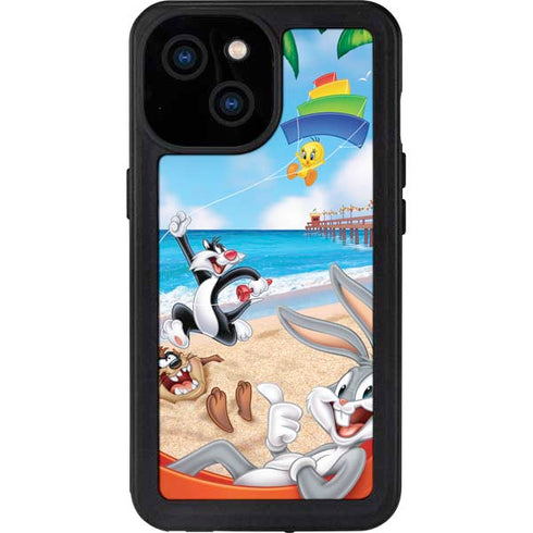 Looney Tunes Beach iPhone 13 Mini Waterproof Case