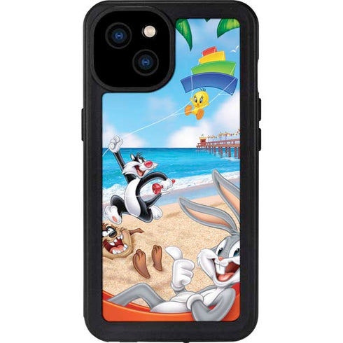 Looney Tunes Beach iPhone 15 Plus Waterproof Case