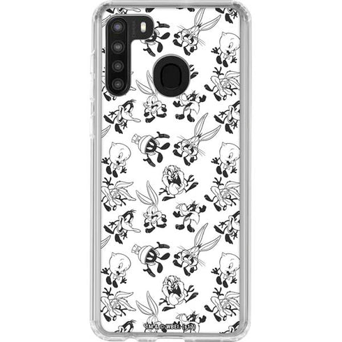 Looney Tunes Big Head Pattern Galaxy A21 Clear Case