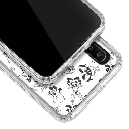 Looney Tunes Big Head Pattern Galaxy A30 Clear Case