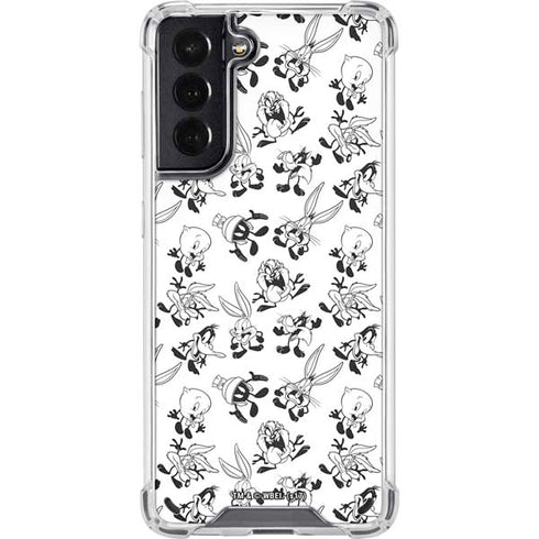 Looney Tunes Big Head Pattern Galaxy S21 5G Clear Case
