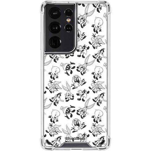 Looney Tunes Big Head Pattern Galaxy S21 Ultra 5G Clear Case