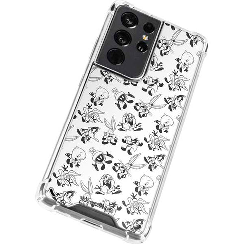 Looney Tunes Big Head Pattern Galaxy S21 Ultra 5G Clear Case