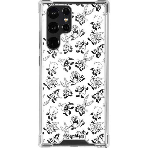 Looney Tunes Big Head Pattern Galaxy S22 Ultra Clear Case