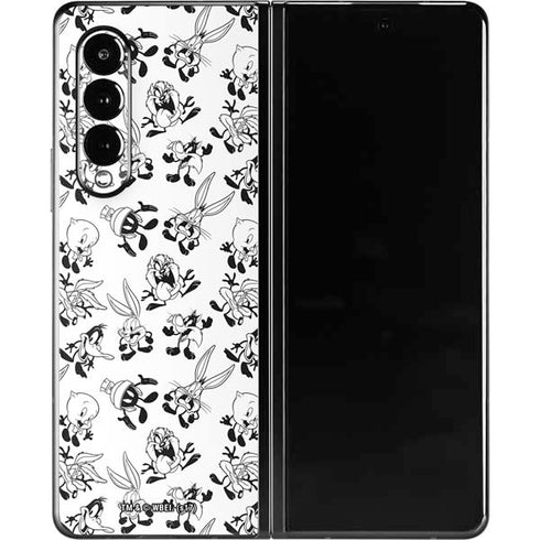 Looney Tunes Big Head Pattern Galaxy Z Fold3 5G Skin