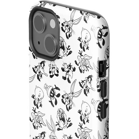 Looney Tunes Big Head Pattern iPhone 15 Plus Impact Case