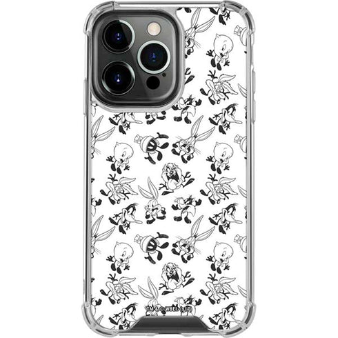 Looney Tunes Big Head Pattern iPhone 15 Pro Clear Case