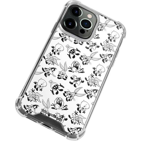 Looney Tunes Big Head Pattern iPhone 14 Pro Clear Case