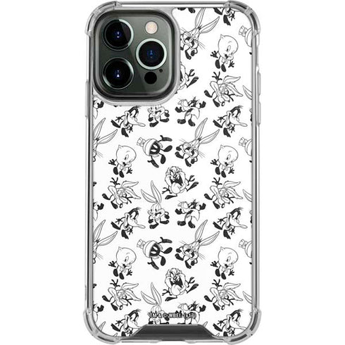 Looney Tunes Big Head Pattern iPhone 14 Pro Max Clear Case