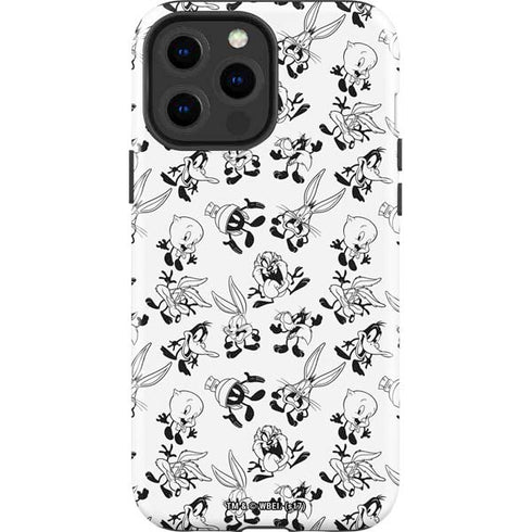 Looney Tunes Big Head Pattern iPhone 15 Pro Max Impact Case