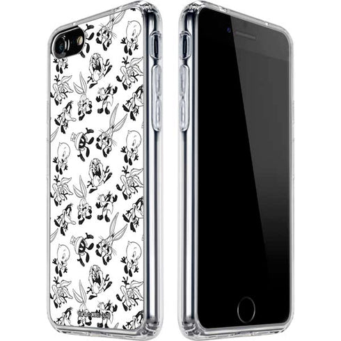 Looney Tunes Big Head Pattern iPhone SE (2nd & 3rd Gen) Clear Case