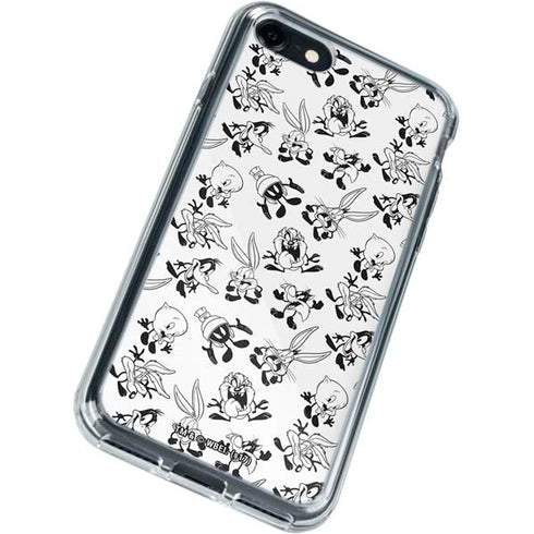 Looney Tunes Big Head Pattern iPhone SE (2nd & 3rd Gen) Clear Case