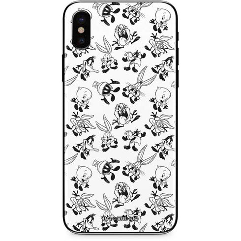 Looney Tunes Big Head Pattern iPhone X Skin