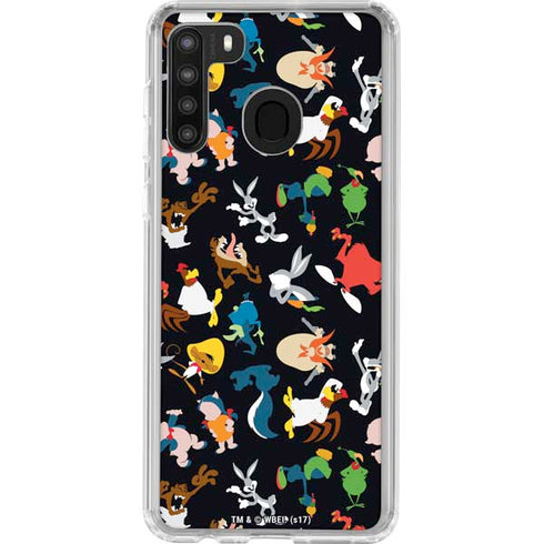 Looney Tunes Identity Pattern Galaxy A21 Clear Case