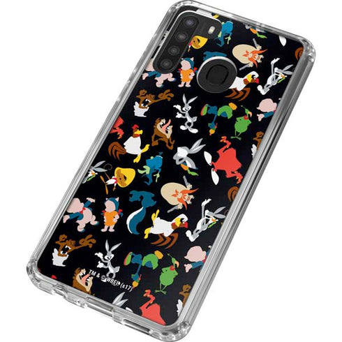 Looney Tunes Identity Pattern Galaxy A21 Clear Case