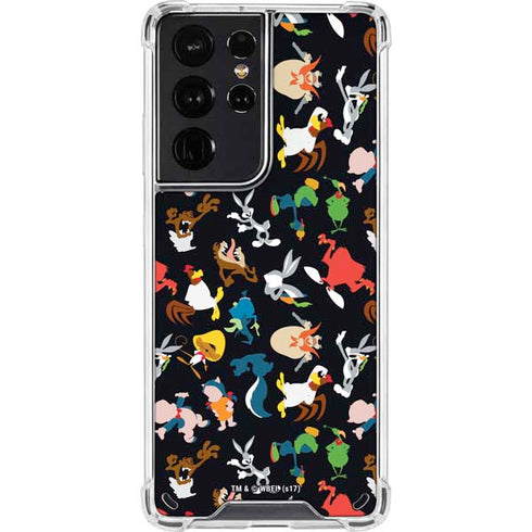 Looney Tunes Identity Pattern Galaxy S21 Ultra 5G Clear Case