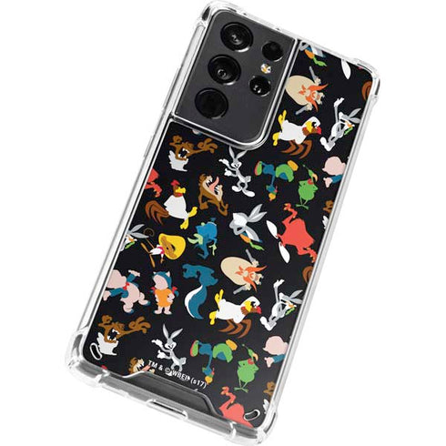 Looney Tunes Identity Pattern Galaxy S21 Ultra 5G Clear Case