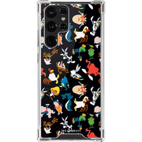 Looney Tunes Identity Pattern Galaxy S22 Ultra Clear Case