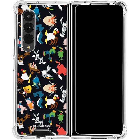 Looney Tunes Identity Pattern Galaxy Z Fold4 5G Clear Case