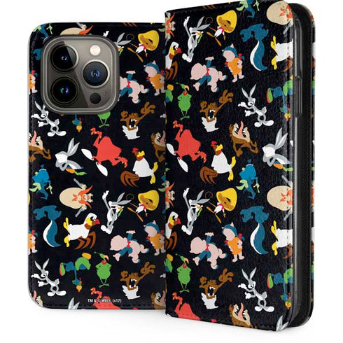 Looney Tunes Identity Pattern iPhone 13 Pro Folio Case
