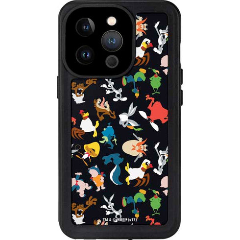 Looney Tunes Identity Pattern iPhone 14 Pro Waterproof Case