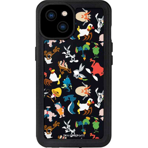 Looney Tunes Identity Pattern iPhone 15 Plus Waterproof Case