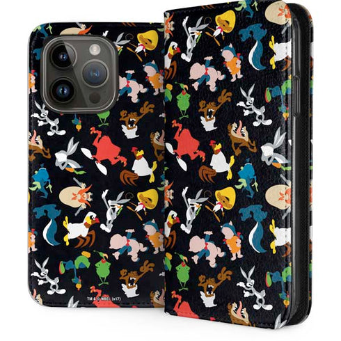 Looney Tunes Identity Pattern iPhone 15 Pro Folio Case