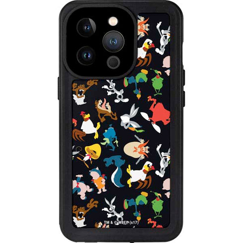 Looney Tunes Identity Pattern iPhone 15 Pro Waterproof Case